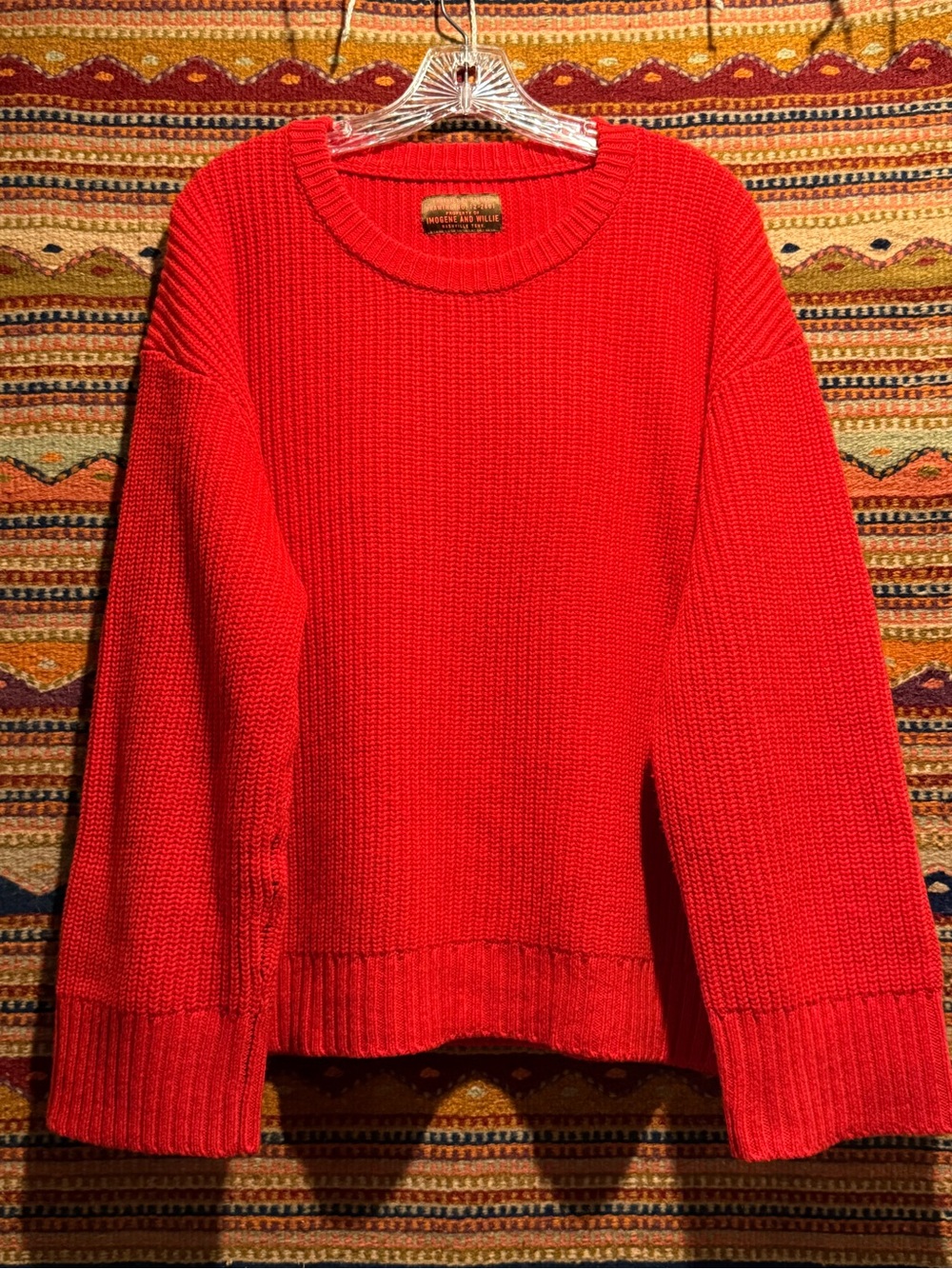 Imogene + Willie Varese Sweater in Red Wool - Picture 2 of 9